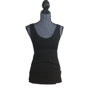 Lululemon black micro-pinstripe tank, sz 4